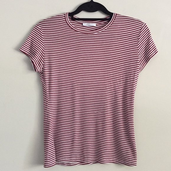 β’ β³ Zara Striped Basic Crewneck T-Shirt Small Tee - Picture 2 of 8